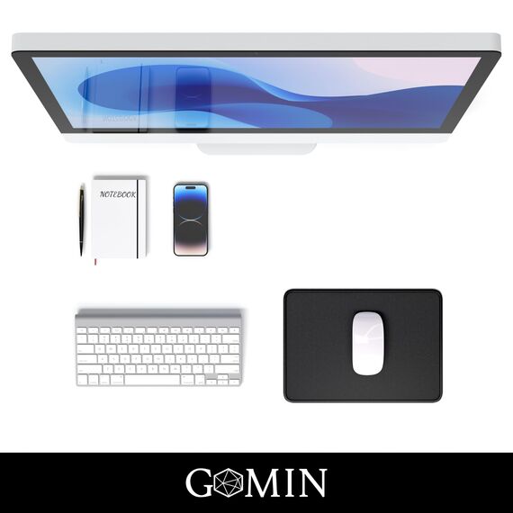 Gomin Mauspad - 28 x 20 cm (3er Pack) Gaming Mauspad rutschfest – Vernähte Kanten - verbessert Geschwindigkeit und Präzision, Schreibtischunterlage ideal für PC, Laptop und Büro - Mousepad schwarz