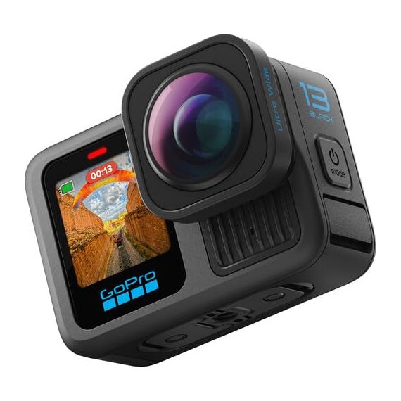 GoPro HERO13 Black Ultra Wide Edition – wasserdichte Action-Kamera mit 5,3K60-Video, 27-MP-Foto, verbessertem 177-Grad-Sichtfeld + Kompatibilität mit Objektiven der HB-Serie