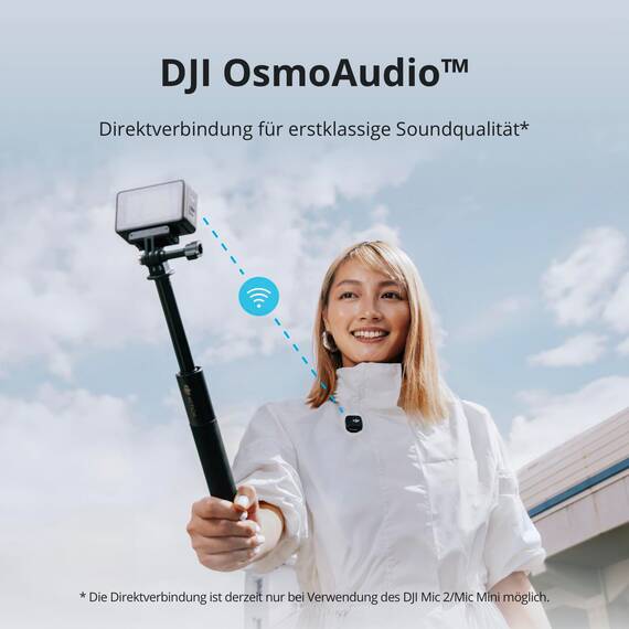 DJI Osmo Action 4 + Mic Mini Sender (Infinity Schwarz), Action Cam, Wireless Mikrofon, Detailreicher Audio, OsmoAudio, Aktive Geräuschunterdrückung, Autom. Begrenzung