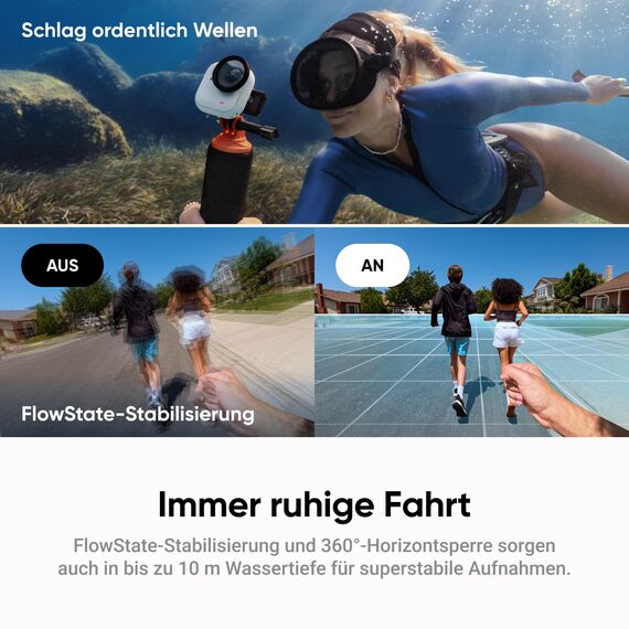Insta360 GO Ultra Nachtschwarz-Kleine 4K Vlogging-Kamera, Freihändig, POV-Kamera, 1/1,28"-Sensor, 53g leichte Unterwasserkamera, 156°FOV, 200min Akku, Magnetische tragbare Action-Cam für Sport, Vlog