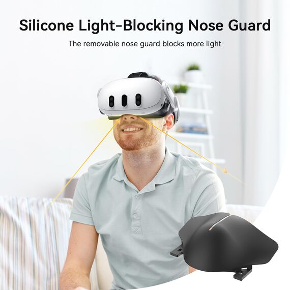 AMVR Verbessertes Comfort Face Cover Pad Facial Interface Kompatibel mit Meta/Oculus Quest 3 Zubehör, mit verstellbarem Drehknopf, mit PU Face Cushion Pad und Ice Silk Cotton