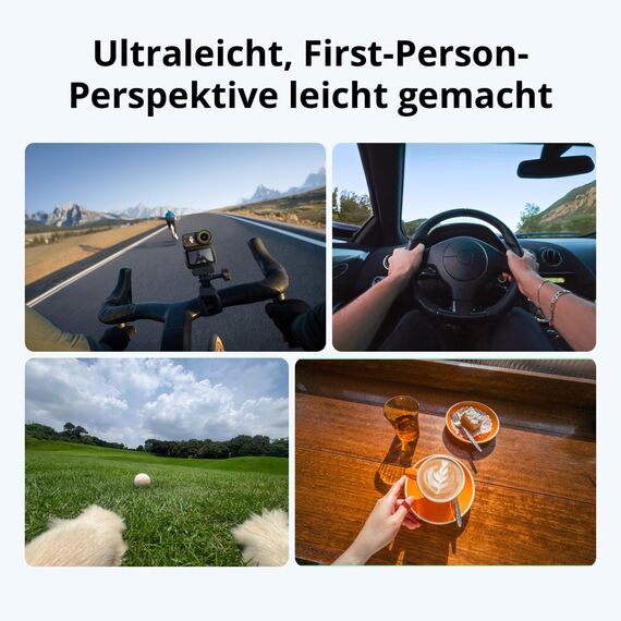DJI Osmo Nano Standard Combo (128GB) - 4K/60fps kleine Vlogging-Kamera mit 1/1,3″ Sensor, 143° Weitwinkel-Video, 200 min Aufnahmezeit, schneller Datentransfer, POV-Kamera 4K für Sport, Vlog