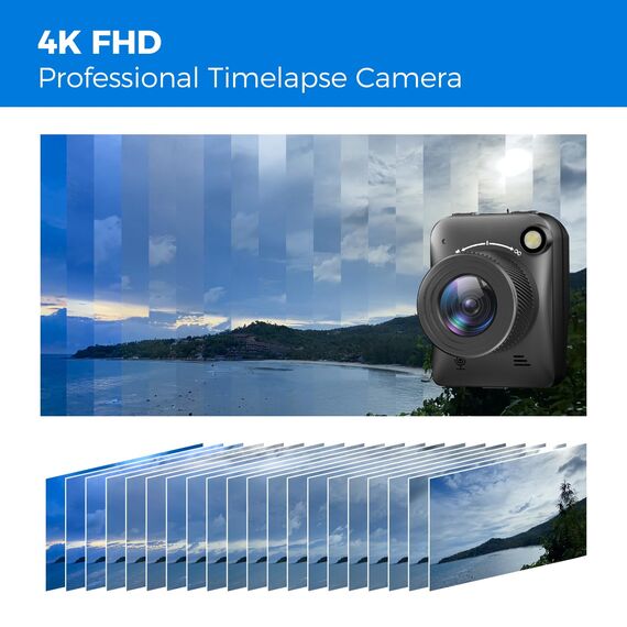 Dsoon Zeitraffer Kamera,4K FHD Time Laspe Camera für Den Außenbereich,Wasserdicht Nach IP66,Für Die Aufzeichnung Bauarbeiten,Wetter und Pflanzen,6 Monate Akkulaufzeit,64GB TF-Karte Inklusive