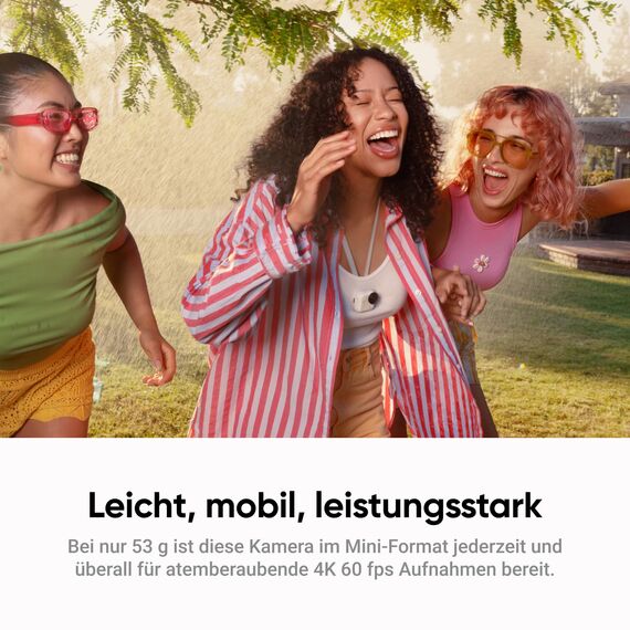 Insta360 GO Ultra Nachtschwarz-Kleine 4K Vlogging-Kamera, Freihändig, POV-Kamera, 1/1,28"-Sensor, 53g leichte Unterwasserkamera, 156°FOV, 200min Akku, Magnetische tragbare Action-Cam für Sport, Vlog