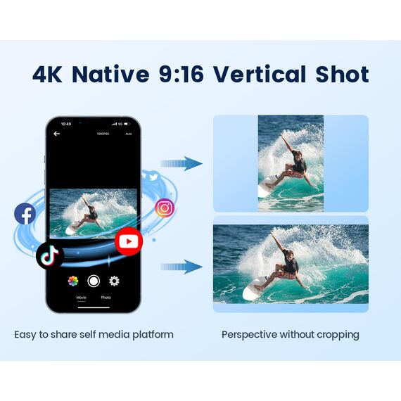 Camlance Action Cam Wasserdicht 4K60FPS mit 128GB Karte,131FT Unterwasserkamera 8X Zoom,WiFi Helmkamera 48MP, Stabilisierte Actionkameras mit Fernbedienung,2 * 1350 Batterien