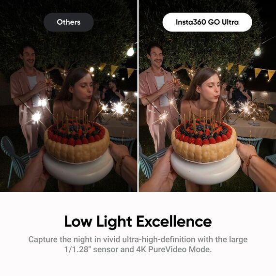 Insta360 GO Ultra Must-Have-Bundle Nachtschwarz- freihändige 4K Mini-Cam, leicht & mobil, top bei wenig Licht, überall anbringbar, FlowState-Stabilisierung, 10 m wasserdicht, Fahrrad- und Lauf-Cam