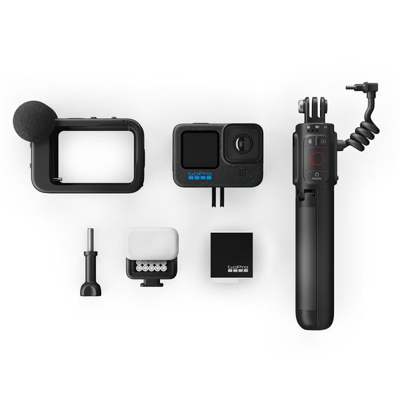 GoPro HERO12 Black Creator Edition – enthält HERO12 Black, Volta (Batteriegriff, Stativ, Fernbedienung), Media Mod, Light Mod, Enduro-Akku und Tragetasche, 1080p