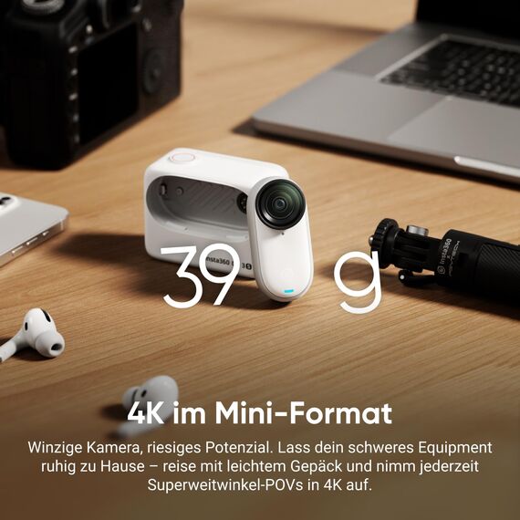 Insta360 GO 3S Wassersport-Bundle - Tragbare 4K Mini-Kamera, Freihand-POVs, Überall anbringbar, Stabilisierung, 140 min Akku, 10 m wasserdicht, KI-Bearbeitung, Schwarz, für Vlogs, Reisen, Outdoor