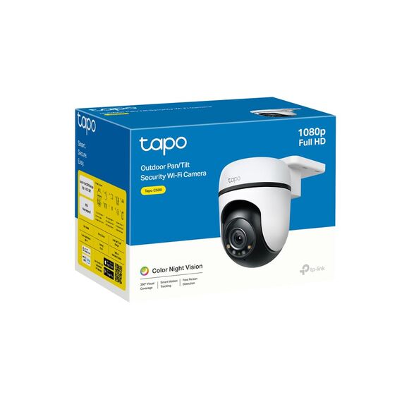 Tapo TP-Link C500 WLAN Überwachungskamera Außen, 360° Sichtbereich, 1080p Auflösung, Bewegungserkennung, Nachtsicht bis zu 30 m, Zwei-Wege-Audio, Kompatibel mit Alexa & Google