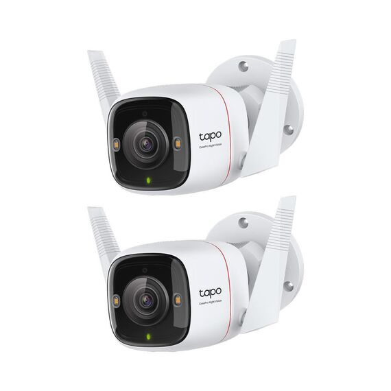 Tapo TP-Link C310P2 Überwachungskamera Außen, WLAN IP Kamera, 3MP Hochauflösung, 30m Nachtsicht, Bewegungserkennung, IP66,Alarmmeldung, Zwei Wege Audio,unterstützt Alexa & Google Assistant, 2 Stück