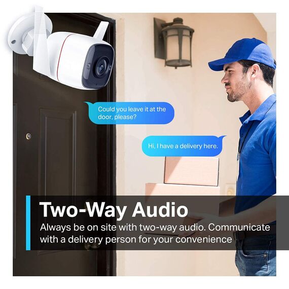 Tapo TP-Link C310 Überwachungskamera Außen, WLAN IP Kamera, 3MP Hochauflösung, 30m Nachtsicht, Bewegungserkennung, IP66 wasserdicht,Alarmmeldung, Zwei Wege Audio,unterstützt Alexa & Google Assistant