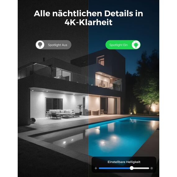 Reolink 4K 8MP UHD PTZ Outdoor Überwachungskamera PoE mit 5X 3D optischem Zoom, Auto-Tracking, Farbnachtsicht, smarte Personen-/Fahrzeug-/Tier-Erkennung, Zwei-Wege-Audio, 24/7 Aufzeichnung, RLC-823S1