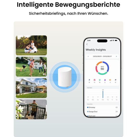 Reolink 2K Überwachungskamera Aussen Set WLAN mit Solar-/Akkubetrieb, 360° Schwenkbare, KI-Erkennung, Zentralverwaltung & Lokalspeicher, Ohne ABO-Gebühren, Home Hub Mini + 2xArgus PT Lite +Solarpanel