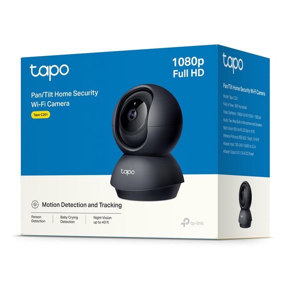Tapo C201 360° WLAN-Überwachungskamera für Innenräume, 1080P, Nachtsicht, Bewegungserkennung, Zwei-Wege-Audio, kompatibel mit Alexa & Google Assistant, für Babys/Haustiere