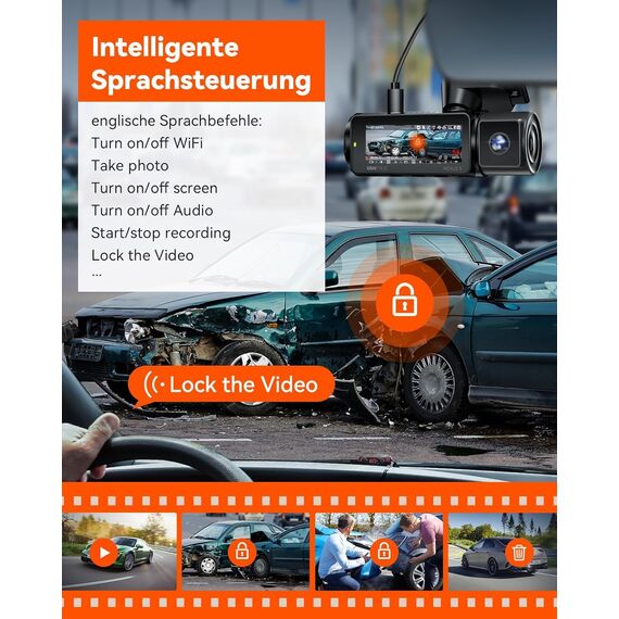 VANTRUE N5 4 Kanal 2.7K STARVIS 2 Dashcam Auto 1944P+ 3 Lens 1080P Dash Cam Vorne Innen Hinten, 5.8GHz WiFi, IMX675 HDR Nachtsicht Dash Camera Auto 24H Parkmodus, Sprachbefehle, Max 1TB