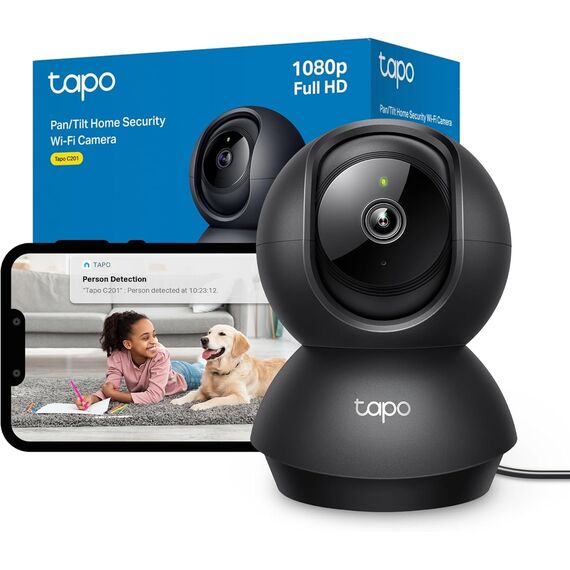 Tapo C201 360° WLAN-Überwachungskamera für Innenräume, 1080P, Nachtsicht, Bewegungserkennung, Zwei-Wege-Audio, kompatibel mit Alexa & Google Assistant, für Babys/Haustiere