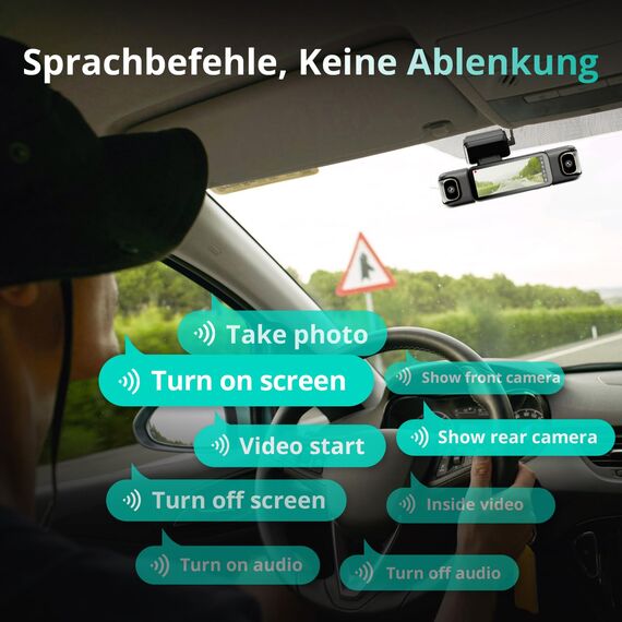 BOTSLAB 4 Kanal Dashcam Auto Vorne Hinten Innen, 4 Channel 3K+3 * 1080P, Autokamera, GPS 5GHz WiFi,Super Nachtsicht,WDR,3.18" IPS-Bildschirm,G-Sensor,Loop-Aufnahme,Parküberwachung