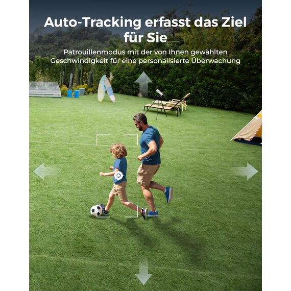 Reolink 4K 8MP UHD PTZ Outdoor Überwachungskamera PoE mit 5X 3D optischem Zoom, Auto-Tracking, Farbnachtsicht, smarte Personen-/Fahrzeug-/Tier-Erkennung, Zwei-Wege-Audio, 24/7 Aufzeichnung, RLC-823S1