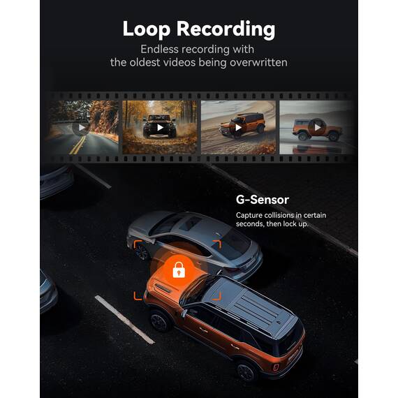 WOLFBOX 12" G840S 4K Spiegel Dashcam mit Rückfahrkamera, 5.8GHz WiFi Auto Kamera mit IPS-Touchscreen Dual Dash Cam Spiegel, Loop-Aufnahme und G-Sensor, Parküberwachung, GPS, kostenlose 32 GB-Karte