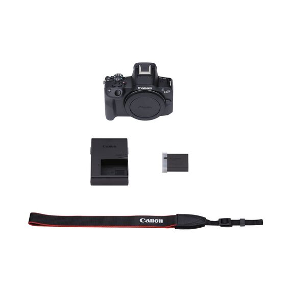 Canon EOS R50 Systemkamera - Spiegellose Kamera (Digitalkamera mit Autofokus + Motiverkennung für Personen Augen Tiere Fahrzeuge, 4K Video, 15 Bilder pro Sekunde, WiFi, schwenkbares Touch-Display)