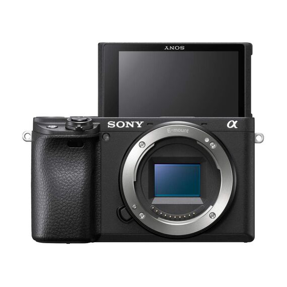 Sony Alpha 6400 APS-C Spiegellose Kamera mit 16-50mm Objektiv (Schneller 0,02s Autofokus mit Augenerkennung für Mensch und Tier, 4K-Filmaufnahmen und neigbares Display für Vlogging)