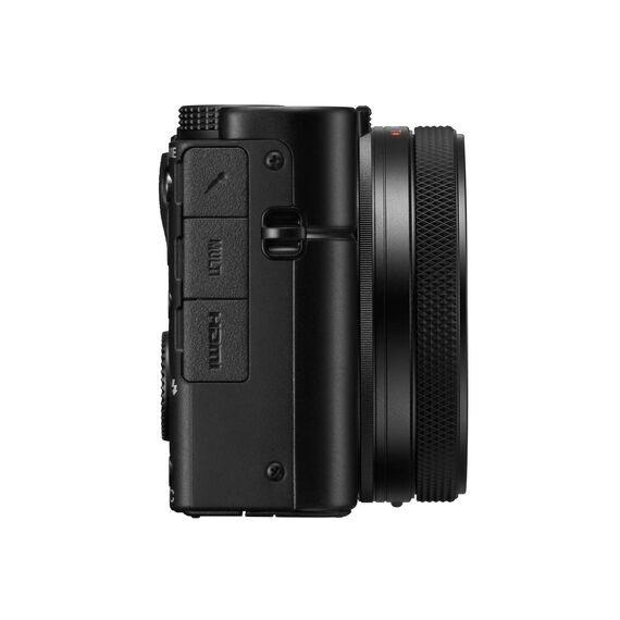Sony RX100 VII | Premium Bridge-Kamera (1,0-Typ-Sensor, 24-200 mm F2.8-4.5 Zeiss-Objektiv, Autofokus zur Augenverfolgung für Mensch und Tier, 4K-Filmaufnahmen und neigbares Display), Schwarz