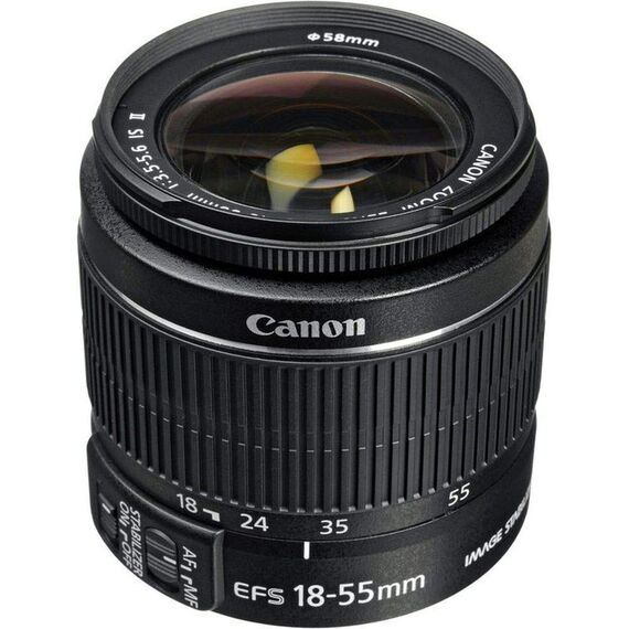 Canon EOS 2000D Spiegelreflexkamera - mit Objektiv EF-S 18-55 F3.5-5.6 III & EF-S 18-55mm F3.5-5.6 is II Universalzoom-Objektiv (58mm Filtergewinde) schwarz