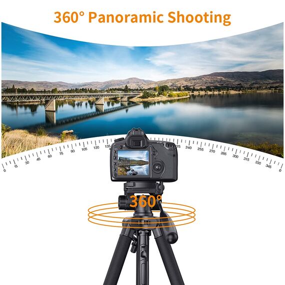 K&F Concept Leichtes Kamera Stativ mit Handyhalterung, 146cm Fotostativ Handy Stativ für Smartphone iPhone Samsung DSLR SLR Canon Nikon Sony Olympus