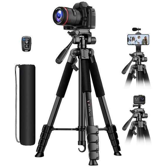Victiv 2026 Upgrade Kamera Stativ, 174cm Verstellbares Camera Tripod, mehr Stabilität und Komfort, Aluminium Dreibein Stativ mit 3-Wege-Kopf für DSLR Canon Nikon Sony, Fotostativ für iPhone Smartphone
