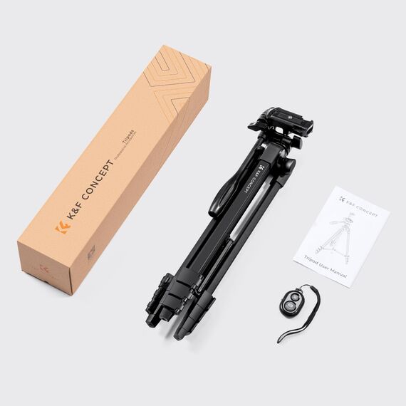 K&F CONCEPT NT510 Handystativ,152cm leichtes Stativ, Tripod für Canon Nikon Sony und andere DSLR Kameras, Stativ für Smartphone mit Handyhalterung, Aluminium Reisestativ mit Bluetooth Fernbedienung