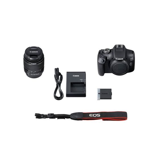 Canon EOS 2000D Spiegelreflexkamera - mit Objektiv EF-S 18-55 F3.5-5.6 III & 9529B001 Gegenlichtblende EW-73C, passend für das EF-S 10-18mm Objektiv