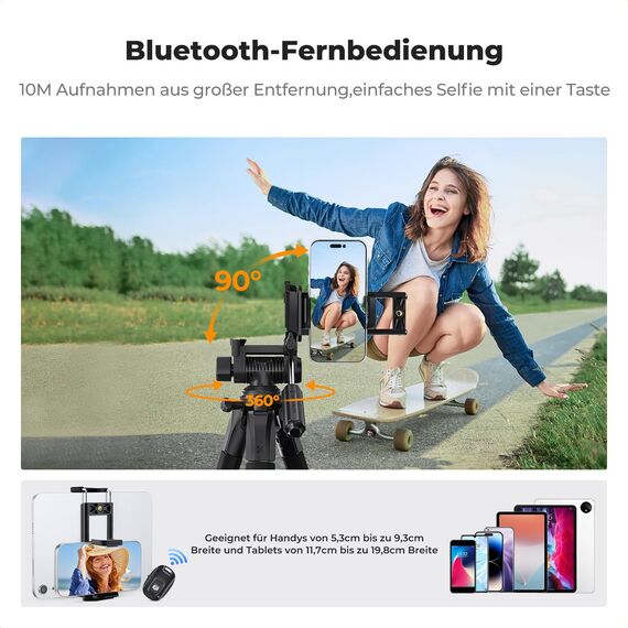 K&F CONCEPT Kamerastativ S254A3+BV01, Leichtes Stativ mit Tasche,172cm Handystativ,Tripod für Canon Nikon Sony Kamera/DSLR/Camcorder,Stativ für Smartphone,Reisestativ mit Handy-Tablet-Halterung