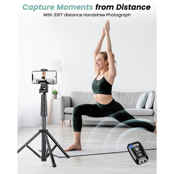 Victiv 197cm Hoch Handy Stativ, Flexibel Overhead Smartphone Stativ, mit 25cm Verstellbarer Schwanenhals, Fernauslöser für Selfies, Aluminium Kamera Phone Tripod für Sony DSLR & iPhone17 16 15 Pro Max