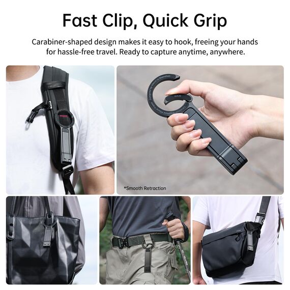 ULANZI MA30 3-in1 Magnetisches Handy Stativ Aluminium, Karabiner Förmige Maglock Schnellhalterung, Faltbar Ständer Smartphone, Mini Selfie Stick Tripod Kompatibel für iPhone 17 16 15 14 12 Magsafe