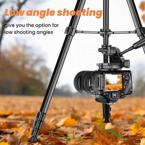 Nineigh Kamera Handy Stativ, 190cm Horizontal Stativ for Smartphone mit Fernauslöser, Leichtes Aluminium Camera Tripod mit 3 Wege Kopf, Fotostativ Kamera Reise für iPhone/Samsung/Huawei/DSLR