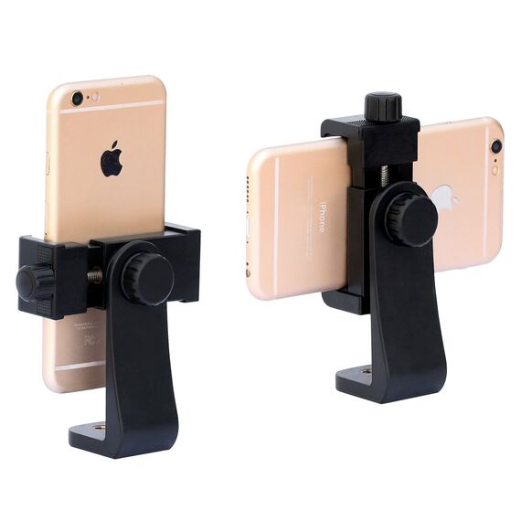 Ipow Universal Handy Stativ Adapter Smartphone Halterung Kompatible mit Stativ Tripod Selfie Stick Monopod mit Standard 1/4"-20 Schraubenkopf, für iPhone Samsung Huawei u.m (Schwarz)