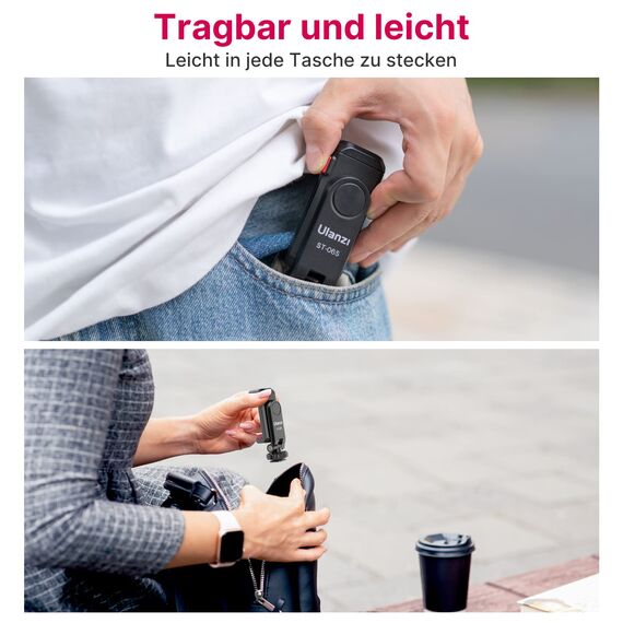 ULANZI ST-06S Handyhalterung Handy Stativ Adapter Zubehör für Tripod Selfie Stick Smartphone Halterung mit 2 Kaltschuh und 1/4" Gewinde 360° und 180° Drehbare Handyhalter iPhone Android Digitalkamera