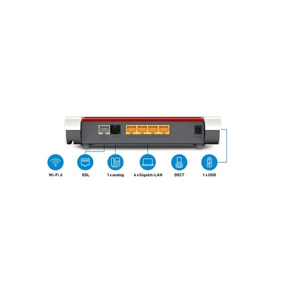 FRITZ!Box 7530 AX | DSL-Router | Wi-Fi 6 bis zu 2.400 MBit/s | intelligentes WLAN Mesh | höchster Sicherheitsstandard | Smart Home & Telefonie Zentrale | einfache Einrichtung | Made in Europe