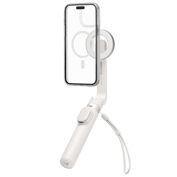 Spigen MagSafe Selfie Stick Stativ [Wondersnap] [MagFit-Technologie & Bluetooth-Fernbedienung] Tripod kompatibel mit iPhone 16/15/14/13 Serien, Galaxy S25/S24/S23 und Allen Smartphones - Dune Beige