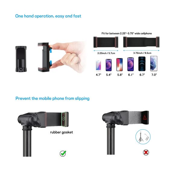Victiv Handy Stativ Ständer, 172cm Smartphone Stative, Tripod für iPhone, Handystativhalter mit Fernauslöser, Selfie Stick Handystativ for Samsung Huawei Xiaomi Canon Webcam Kamera
