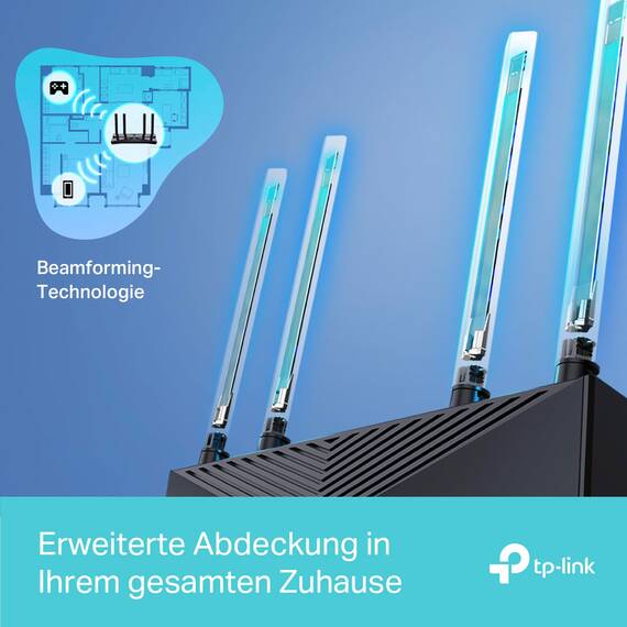 TP-Link Archer AX58 Wi-Fi 6 WLAN Router, Dualband AX3000, 5 Gigabit-Ports, WPA3, Kindersicherung, Gast-Netzwerk, keine DSL-Funktion
