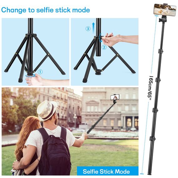Victiv Handy Stativ Ständer, 172cm Smartphone Stative, Tripod für iPhone, Handystativhalter mit Fernauslöser, Selfie Stick Handystativ for Samsung Huawei Xiaomi Canon Webcam Kamera