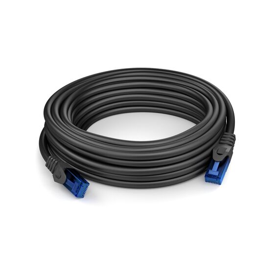 KabelDirekt Netzwerkkabel – Überträgt maximale deutsche Glasfaser-Geschwindigkeit – Netzwerk, Ethernet Kabel, LAN & Patch Kabel – 30m – In 0,25-30m – Gigabit-Netz, Router/Modem, RJ45 (schwarz)
