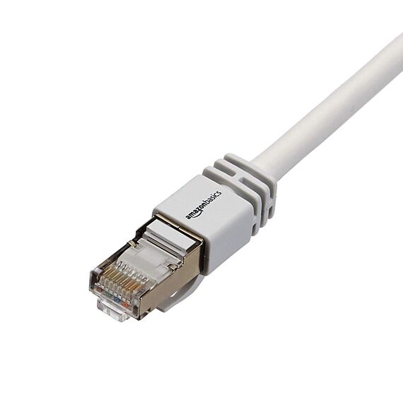 Amazon Basics High-Speed-Patchkabel, RJ45 Cat7, Gigabit-Ethernet, weiß, 0.3 m, 5 Stück