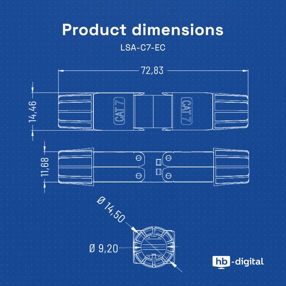HB-DIGITAL 1x CAT 7 LSA werkzeugloser Netzwerkkabel Verbinder CAT 7 STP feldkonfektionierbare Kupplung Adapter Verlängerung für LAN Verlegekabel Ethernet Installationskabel