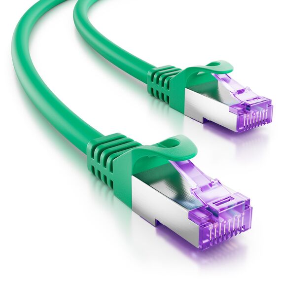 deleyCON 20m CAT7 Netzwerkkabel - 10 Gigabit - RJ45 Patchkabel Ethernet Kabel (Kupfer, SFTP PiMF Schirmung) - für Highspeed LAN DSL Switch Modem Router Patchpanel CAT7 CAT6 CAT5 - Grün