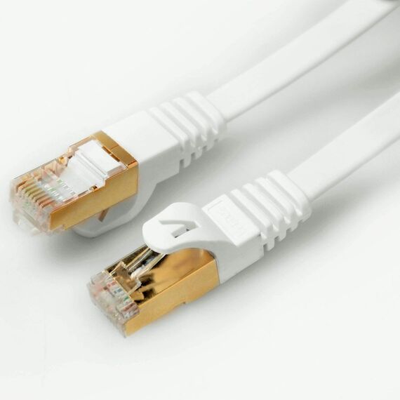 Veetop 5m x 3 Stück Lan Kabel Cat 7 Netzwerkkabel Patchkabel für 10 Gigabit Ethernet, Flexibel und Robust mit vergoldetem RJ45. Weiß