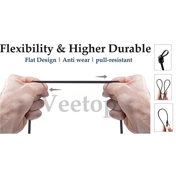 Veetop 0,5m x 3 Stück Lan Kabel Cat 7 Netzwerkkabel Patchkabel für 10 Gigabit Ethernet, Flexibel und Robust mit vergoldetem RJ45. Weiß