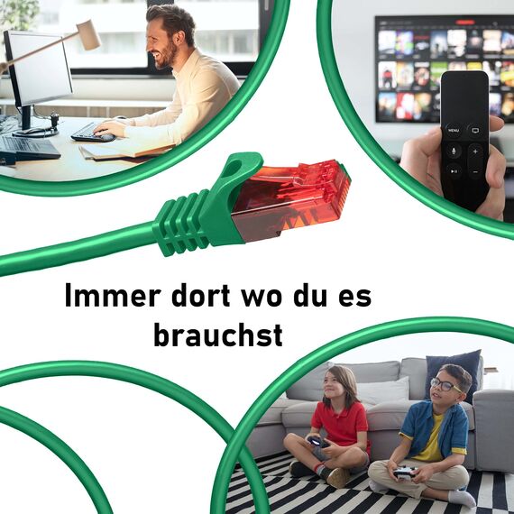 BIGtec LAN Kabel 0,5m Netzwerkkabel grün - 10 Stück - Gigabit Ethernet Kabel RJ45 Stecker Patchkabel für Patchpanel Netzwerk Switch Gaming kompatibel Playstation 5 PS5 XBOX Nintendo Switch 2-Station