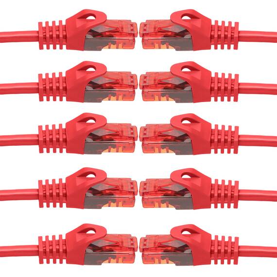 BIGtec LAN Kabel 0,25m Netzwerkkabel rot - 10 Stück - Gigabit Ethernet Kabel RJ45 Stecker Patchkabel für Patchpanel Netzwerk Switch Gaming kompatibel Playstation 5 PS5 XBOX Nintendo Switch 2-Station